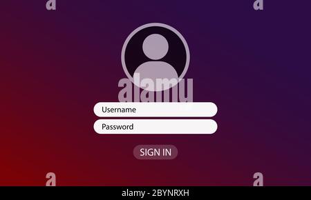 Vector login page icon flat on isolated background. EPS 10 vector Stock Vector