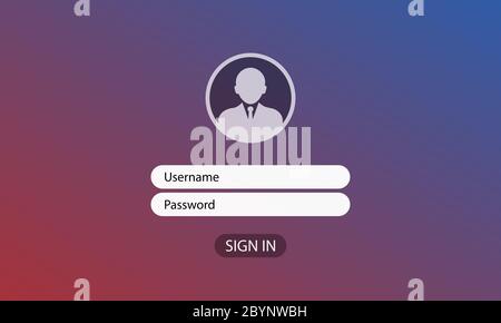 Vector login and password form icon flat on isolated background. EPS 10 vector Stock Vector