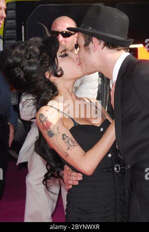 Amy Winehouse and husband Blake Fielder-Civil at the 2007 MTV Movie Awards - Arrivals held at the Gibson Amphitheater, Universal Studios Hollywood in Universal City, CA. The event took place on Sunday, June 3, 2007. Photo by: SBM / PictureLux - File Reference # 34006-6676SBMPLX Stock Photo