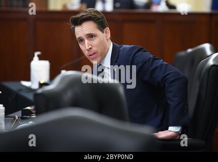 Washington, United States. 10th June, 2020. United States Senator Josh Hawley speaks at the Senate Small Business and Entrepreneurship Hearings to examine implementation of Title I of the CARES Act on Capitol Hill in Washington, DC on Wednesday, June 10, 2020. Photo by Kevin Dietsch/UPI Credit: UPI/Alamy Live News Stock Photo