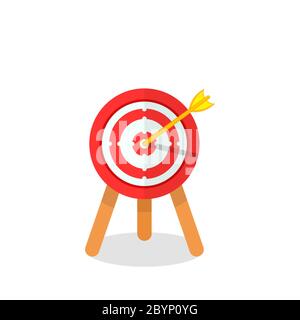 Mission, target icon or business goal logo on isolated white background. EPS 10 vector Stock Vector