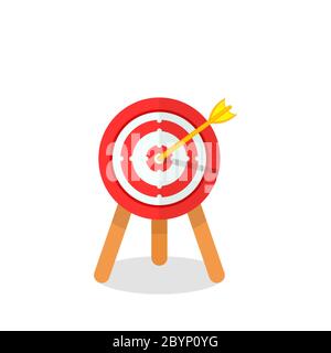 Mission, target icon or business goal logo in red design concept on an ...