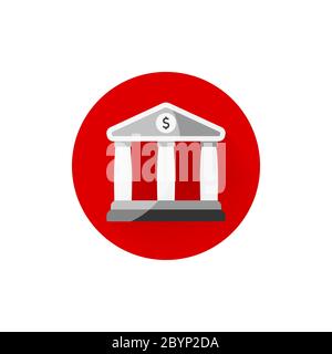 Bank icon flat on isolated white background. Vector EPS 10. Stock Vector