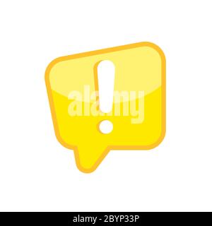 Warning attention sign with exclamation mark icon flat on isolated white background. Vector EPS 10. Stock Vector