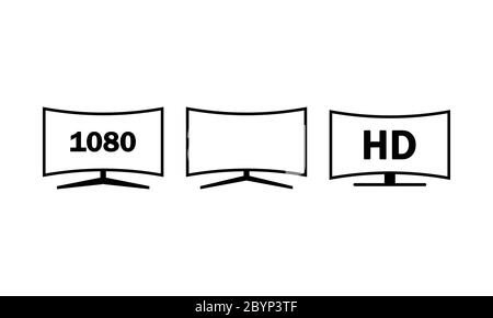 isolated OLED black flat smart wide TV on white background Stock Vector ...