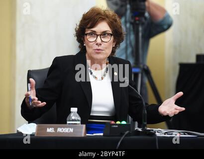 Washington, United States. 10th June, 2020. United States Senator Jacky Rosen speaks at the Senate Small Business and Entrepreneurship Hearings to examine implementation of Title I of the CARES Act on Capitol Hill in Washington, DC on Wednesday, June 10, 2020. Photo by Kevin Dietsch/UPI Credit: UPI/Alamy Live News Stock Photo