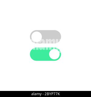 On Off toggle switch buttons icon on isolated white background. EPS 10 vector Stock Vector
