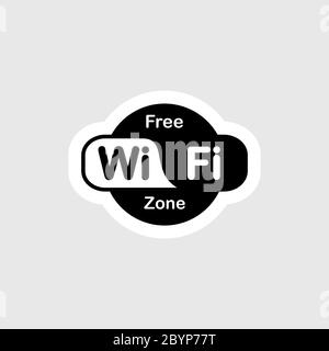 Wi fi free zone icon on isolated background. EPS 10 vector. Stock Vector