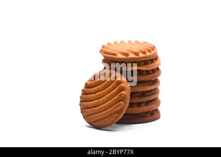 Tasty biscuits isolated on white background Stock Photo