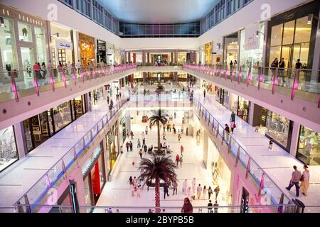 Interior View of Dubai Mall - world's largest shopping mall Stock Photo