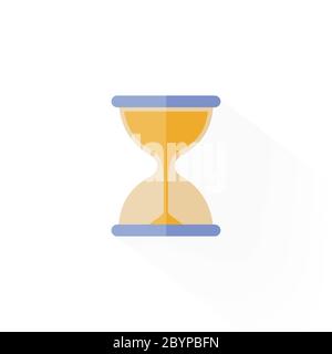 Hourglass icon flat on isolated white background. Eps 10 vector Stock Vector