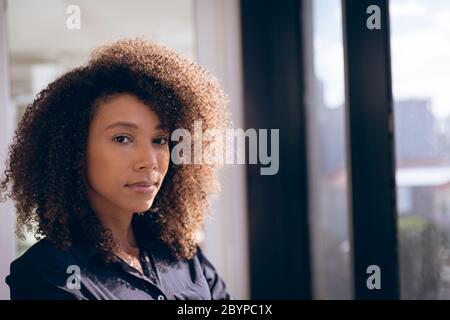 Mixed race businesswoman smiling portrait Stock Photo