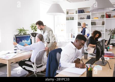 Multi races businesspeople working together Stock Photo