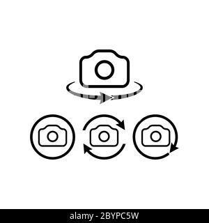 Photo camera icon set on black background for graphic and web design,  Modern simple vector sign. Internet concept. Trendy symbol for website  design web button or mobile app Stock Vector Image &