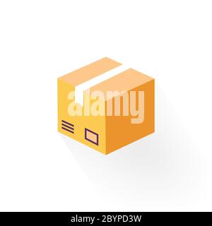 Delivery box, tracking order icon. Parcel, package on isolated background. Eps 10 vector. Stock Vector