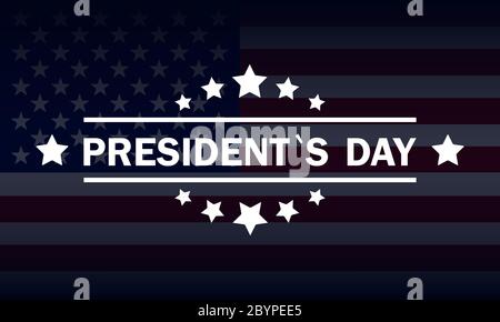 Happy Presidents Day greating card in national flag colors. Eps 10 vector, illustration. Stock Vector
