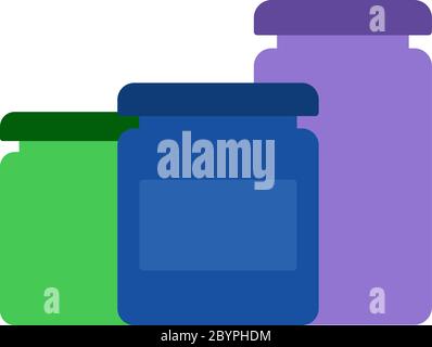 Jars with paints for drawing vector flat isolated Stock Vector