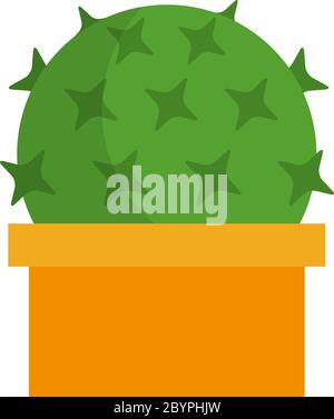 Cactus in a pot vector flat illustration. Stock Vector