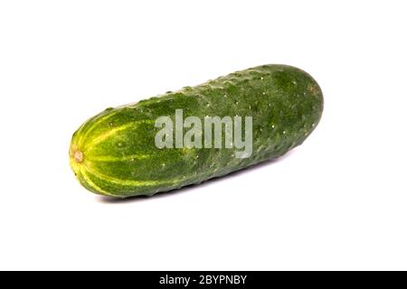 Fresh Cucumbers on white Stock Photo