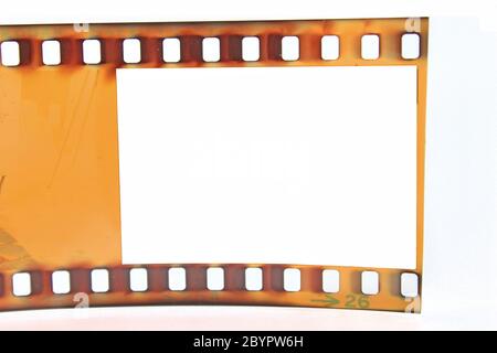 35mm negative filmstrip frame isolated on a white background Stock Photo