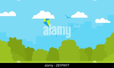 Paper kite vector icon flat isolated Stock Vector