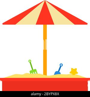 Sandbox with roof vector icon flat isolated Stock Vector