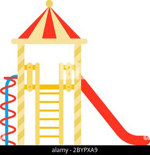 Children's town with a slide vector icon flat isolated Stock Vector