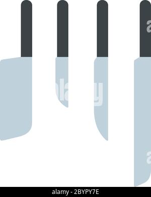 Set of cook knives vector flat isolated Stock Vector