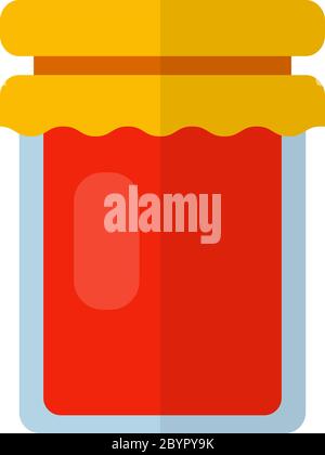 Berry jam in a glass jar vector flat isolated Stock Vector