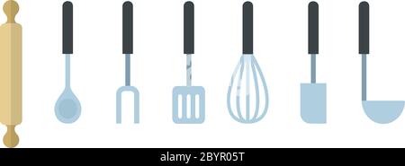 Kitchen tool kit vector icon flat isolated Stock Vector