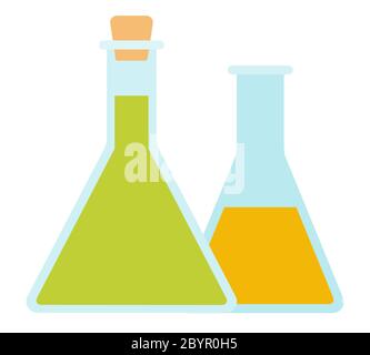 Triangular laboratory flasks vector icon flat isolated Stock Vector