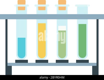 Test tubes on a metal rack vector icon flat isolated Stock Vector