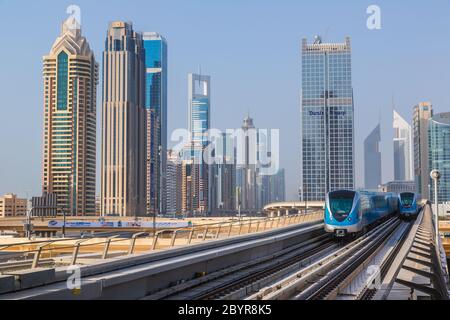 Dubai metro railway Stock Photo