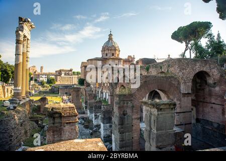 Forum Romanum view from the Capitoline Hill in Italy, Rome. Travel world Stock Photo