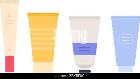 Soft plastic containers with cosmetics vector flat isolated Stock Vector