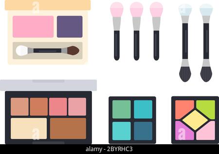 Compact shadows with applicators vector flat isolated Stock Vector