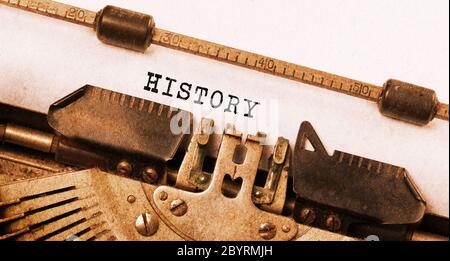 Vintage inscription made by old typewriter Stock Photo
