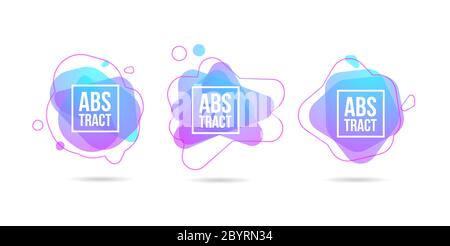 geometric gradient banners or shapes with flowing liquid shapes. Dynamic fluid design. Suitable for a business or company Stock Vector