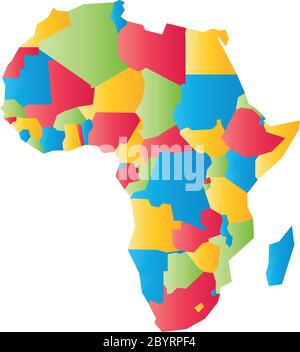 Very simplified infographical political map of Africa. Simple geometric vector illustration. Stock Vector