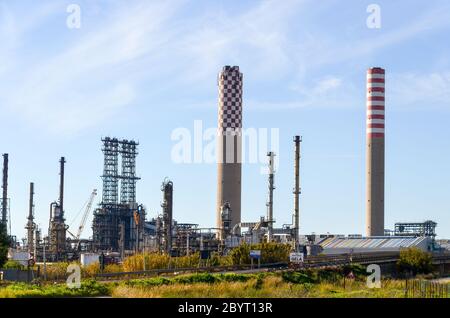 The Gela Refinery, Sicily, Italy Stock Photo
