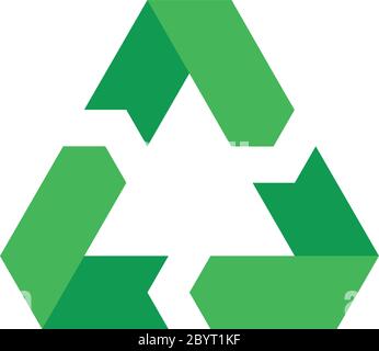 Recycling symbol. Environmental or ecological symbol. Simple flat vector icon. Green sign. Stock Vector