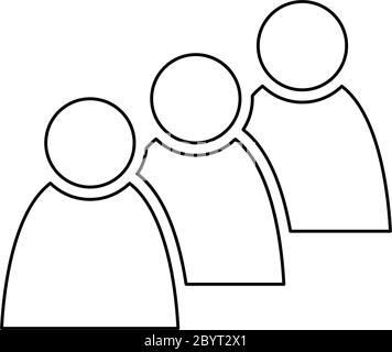 3 people icon. Group of persons. Simplified human pictogram. Modern simple flat vector icon. Stock Vector