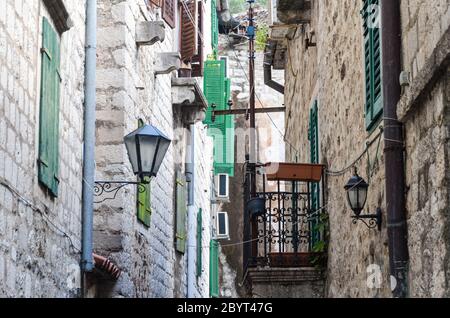 Steep stairs on a narrow street in the old town area of Kotor Stock Photo  by ©Mentor56 328624602