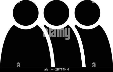 3 people icon. Group of persons. Simplified human pictogram. Modern simple flat vector icon. Stock Vector