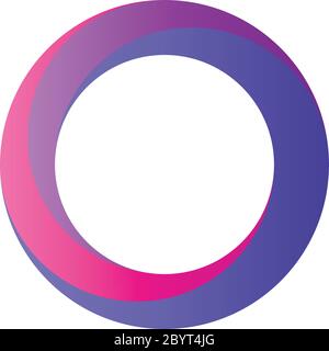 Orbit icon. Rounded vector ring designed with blended gradients in pink and purple. Stock Vector