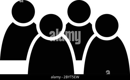 4 people icon. Group of persons. Simplified human pictogram. Modern simple flat vector icon. Stock Vector