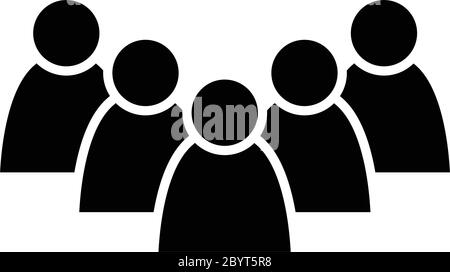 5 people icon. Group of persons. Simplified human pictogram. Modern simple flat vector icon. Stock Vector