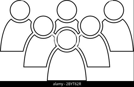 6 people icon. Group of persons. Simplified human pictogram. Modern simple flat vector icon. Stock Vector