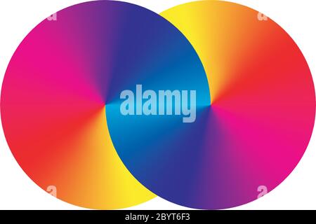 Infinity symblol of interlaced circles. Vector sign with gradient effect. Stock Vector