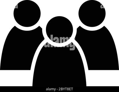 3 people icon. Group of persons. Simplified human pictogram. Modern simple flat vector icon. Stock Vector